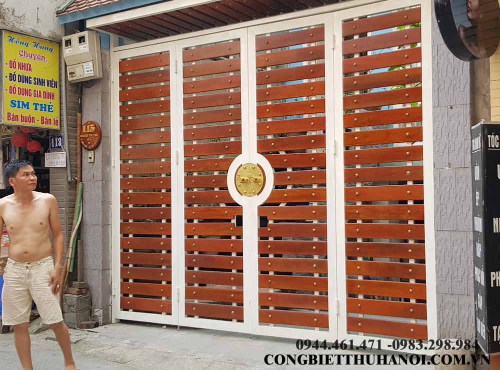 Cổng săt nan gỗ thịt